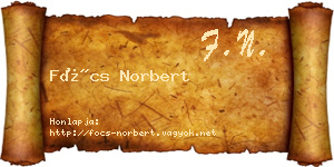 Föcs Norbert névjegykártya